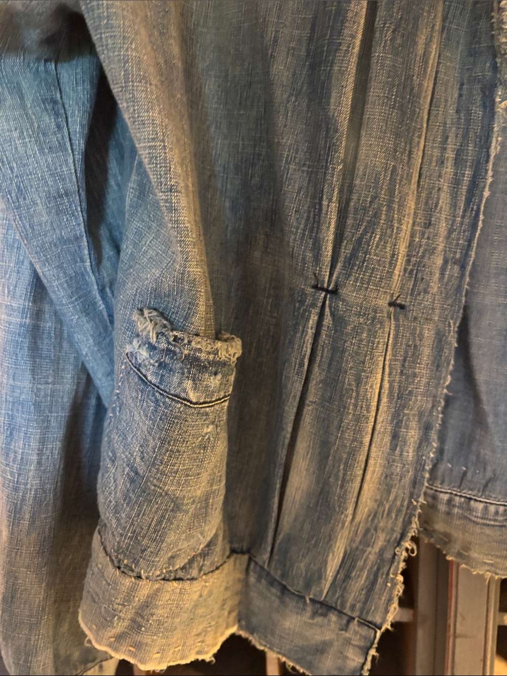 Magnolia Pearl RARE Distressed Light Blue Denim Jacket - Picture 4 of 6